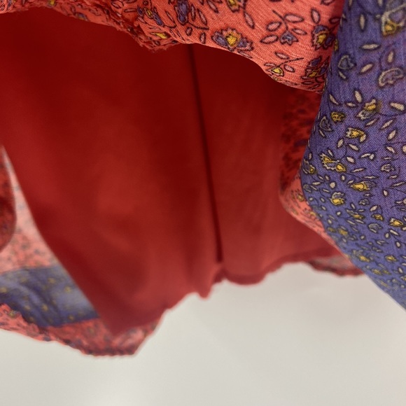 Mossimo Supply Company rust color ditzy print tiered boho baby doll sun dress - Picture 9 of 16